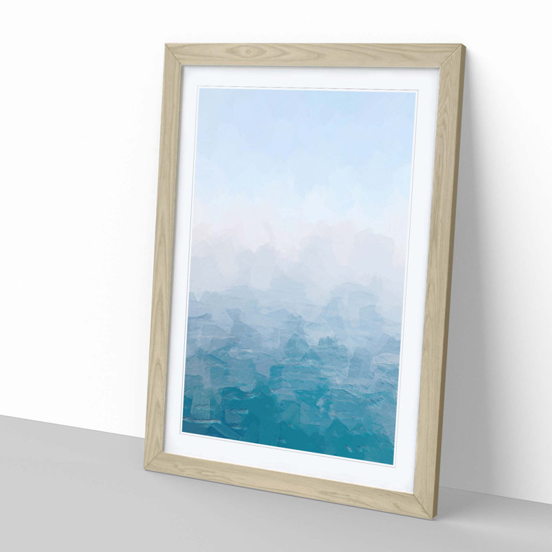 Sea Meeting the Sky in Abstract - Picture Frame Graphic Art Print, 76cm H x 50cm W x 2cm D, Oak