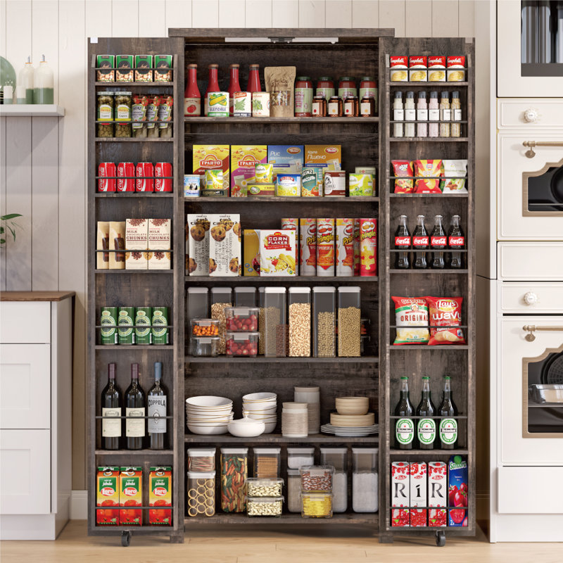 72" Kitchen Pantry Storage Cabinet, Wood