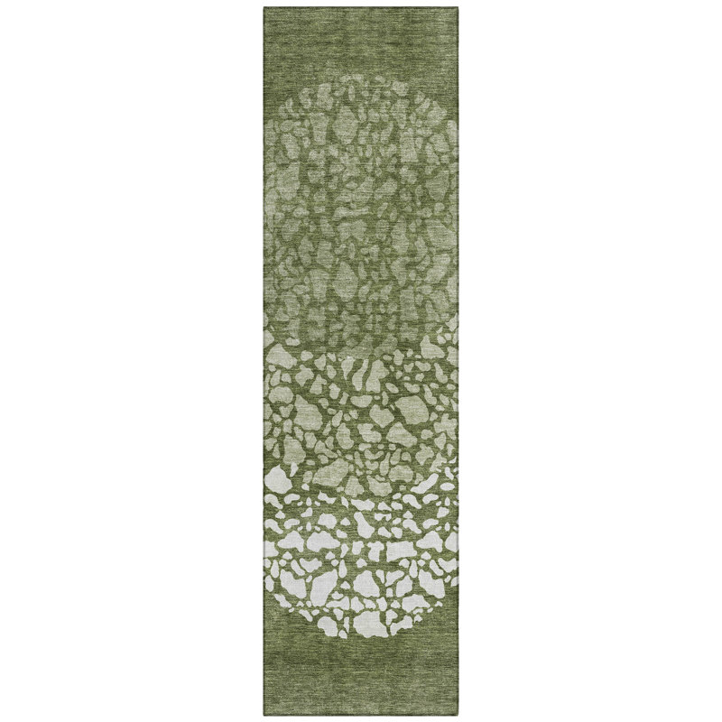 Machine-Washable Stain Resistant Abstract Area Rug, Runner 2'3" x 7'6"