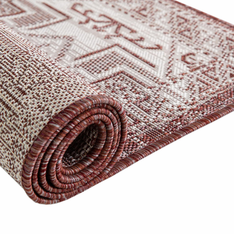 Outdoor Chand Area Rug Brick Color, Rectangle 2'2" x 3'