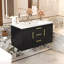 Meuble-lavabo mural 36 po avec lavabo en résine, armoire de rangement flottante avec 2 tiroirs, armoire de salle de bain en bois massif-1827218373