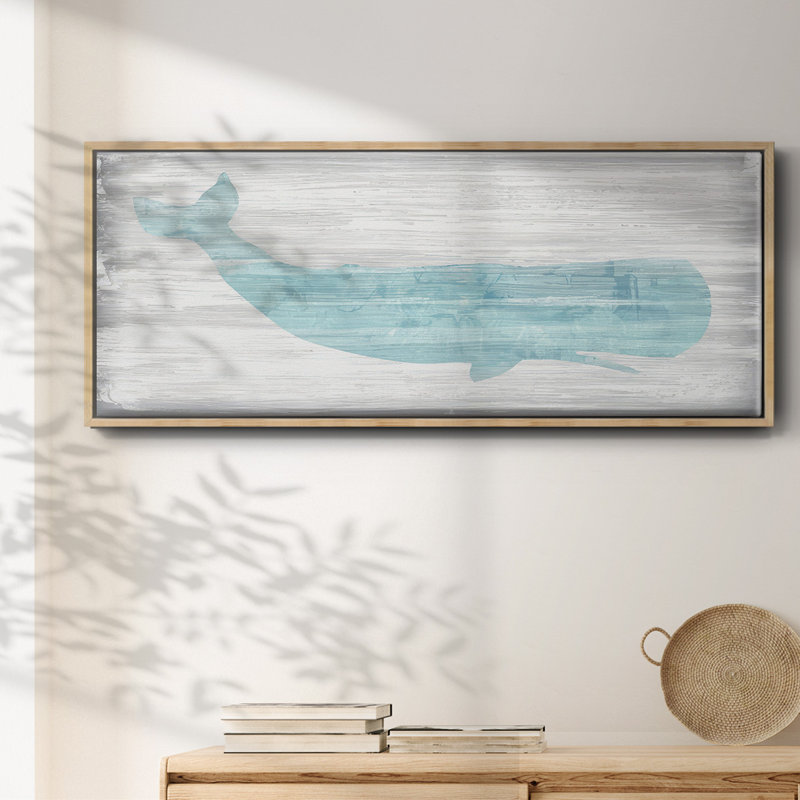 Baleine IV - toile encadrée, H 12 po x l 30 po x P 1,5 po, Naturel
