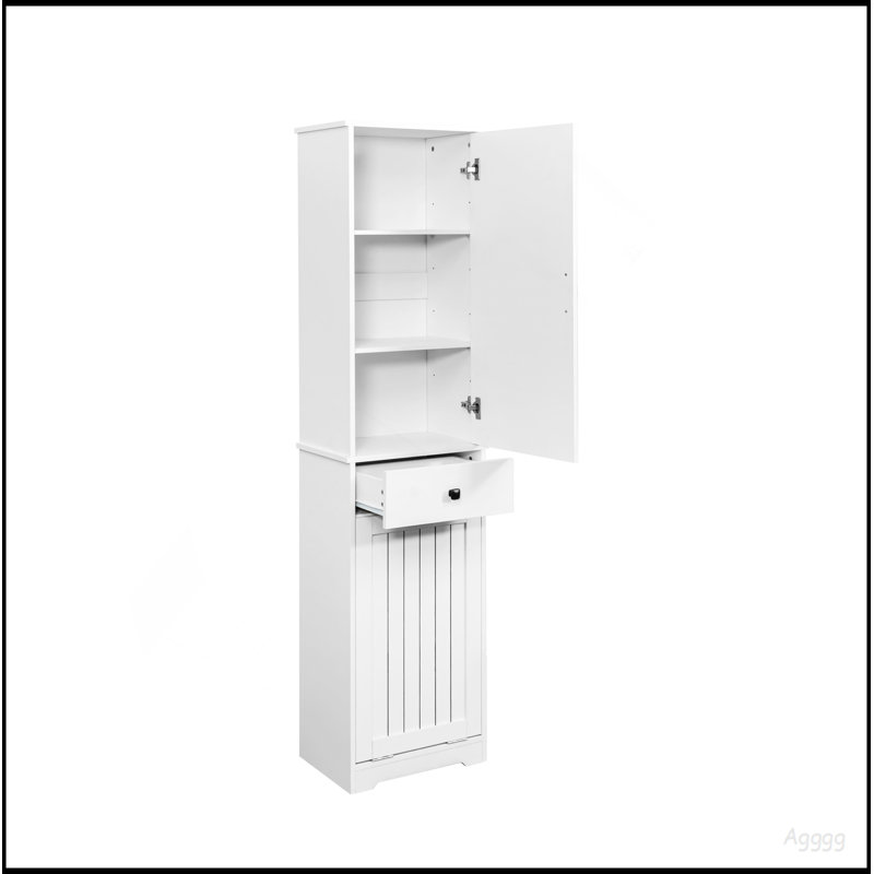 Armoire à linge avec 1 armoire de rangement et 1 tiroir - blanc