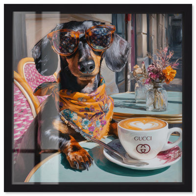 «A Dog and Her Latte» par Art Remedy