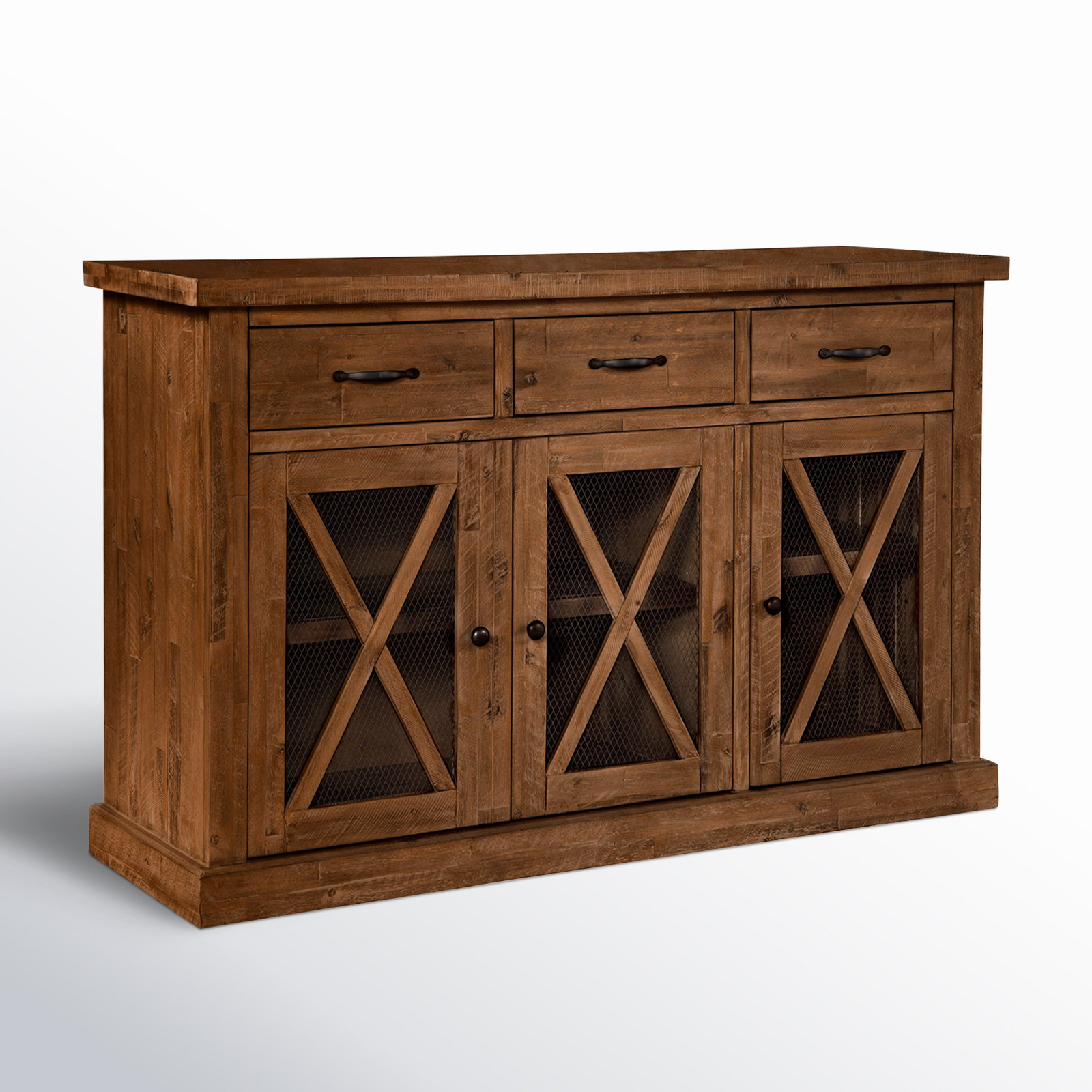 Bianca Solid Wood Sideboard, Medium Brown