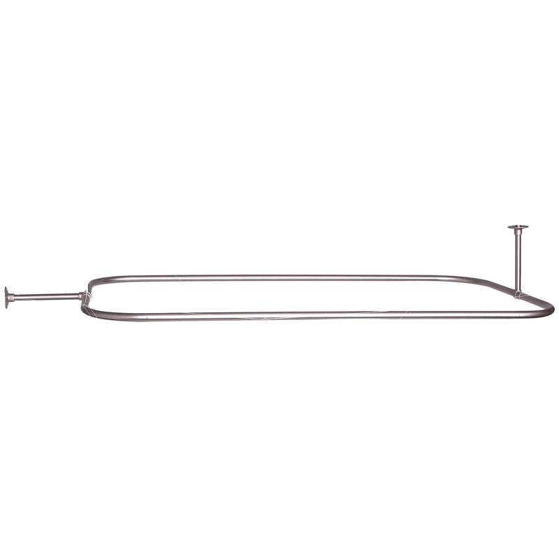 54'' D-Shaped Shower Curtain Rod, Brushed Nickel