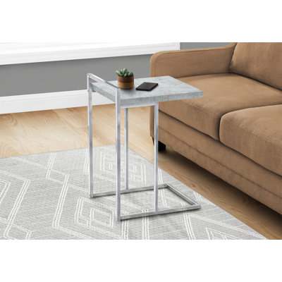Accent Table, C-shaped, End, Side, Snack, Living Room, Bedroom, Metal, Laminate