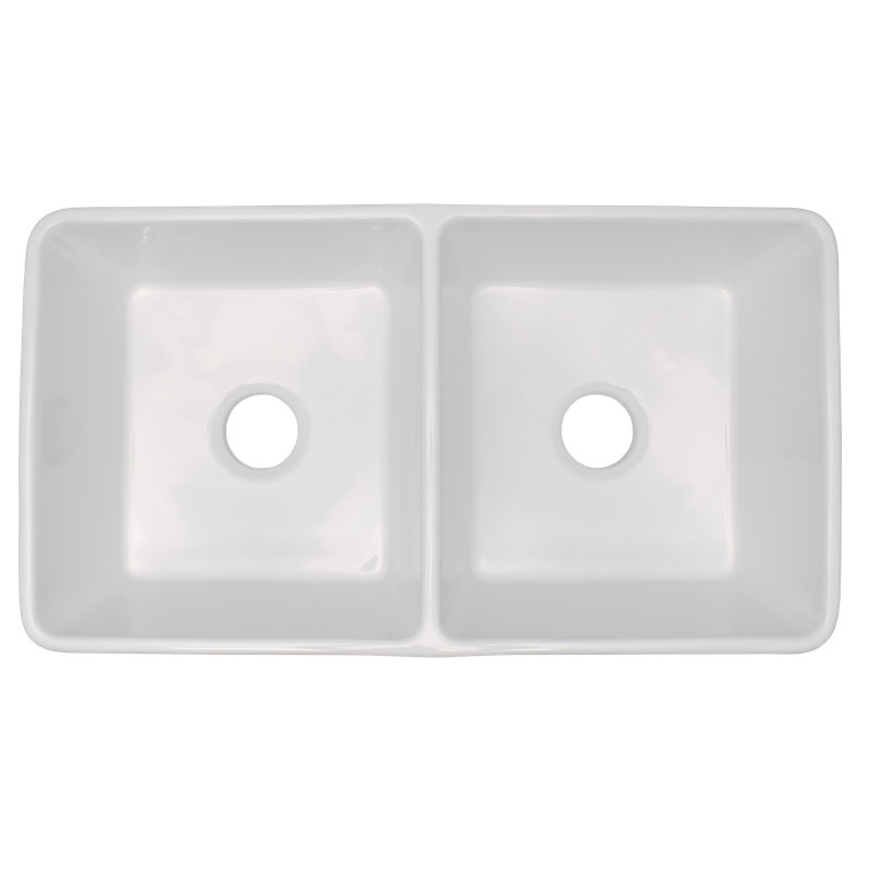33'' L Double Bowl Fireclay Kitchen Sink