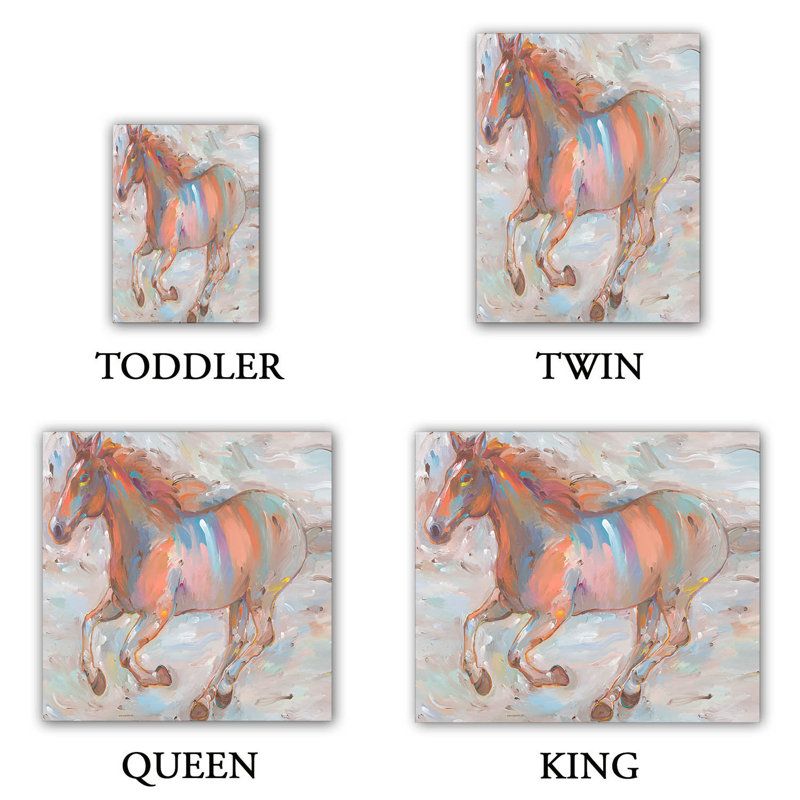 Ensemble de housse de couette racer à chevaux stormy, 1 housse simple + 1 taie standard