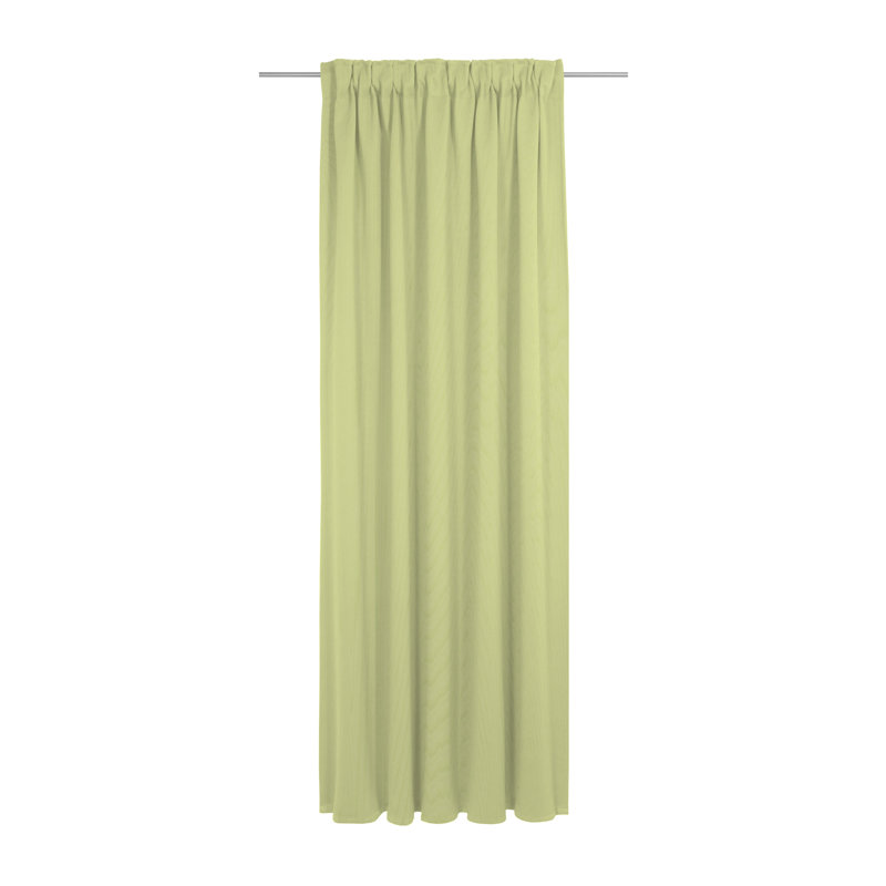 Uni Collection Light 100% Cotton Opaque Pinch Pleat Single Curtain Panel, 142cm wide x 295cm high, Green