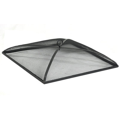 Square Steel Mesh Black Fire Pit Spark Screen Cover