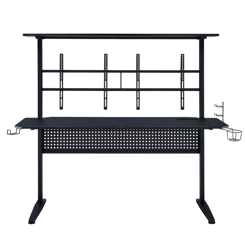 Bureau de jeu noir avec lumière DEL