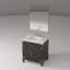 Ensemble de meuble-lavabo simple avec miroir et robinet