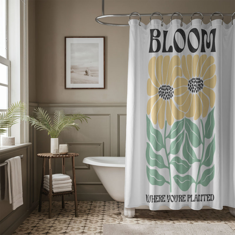 Bloom As You Are - 1 Piece Premium Shower Curtain, H 74 po x l 71 po