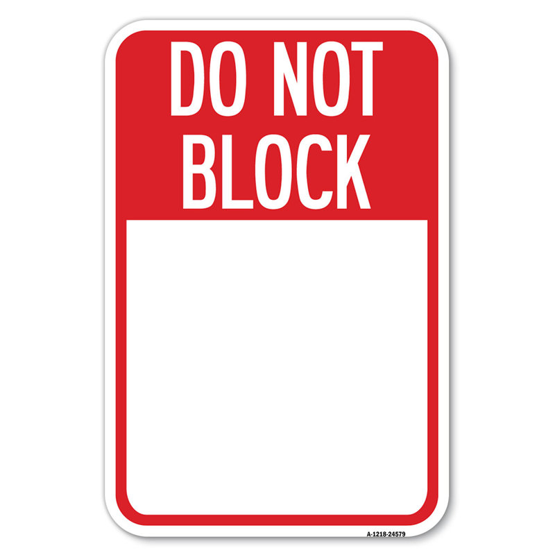 Ne pas bloquer le texte personnalisé «No Park» ici / 24579, H 18 po x l 12 po x P 1 po