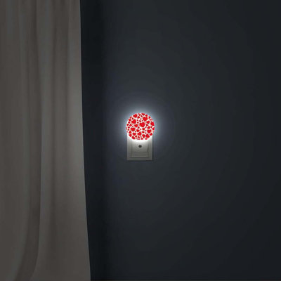 Red Heart Night Light With Auto Sensor Led Plug-in Lamp For Bedroom, Valentine's Day Home Decor