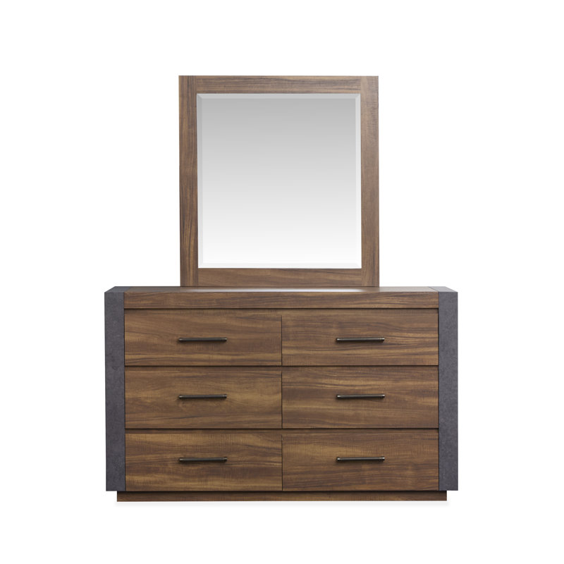 Double Drawer Dresser With Paper Mirror