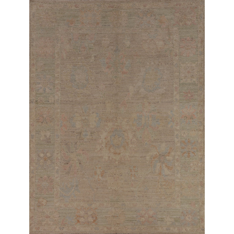 Vegetable Dye Oushak Oriental Rug 5x7