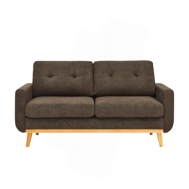 Canapé rembourré Mid-Century, Brun, Brown