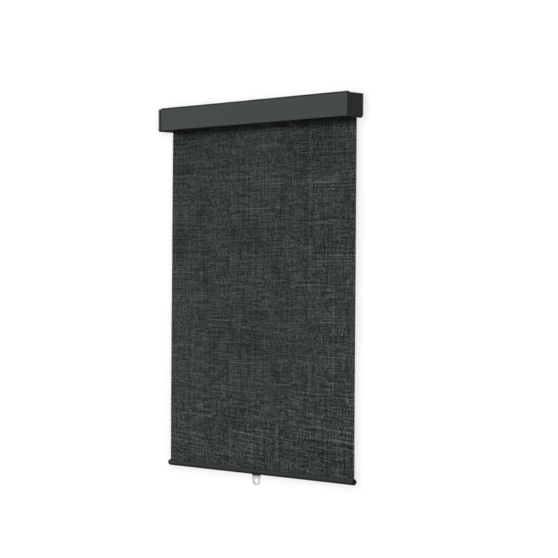  100% Blackout Roller Shades, Free-Stop Cordless Roller Blinds for Windows, Thermal Insulated Linen Fabric Window Shades UV Protection for Home, Door, Deep Grey, 26.5"W x 72"H