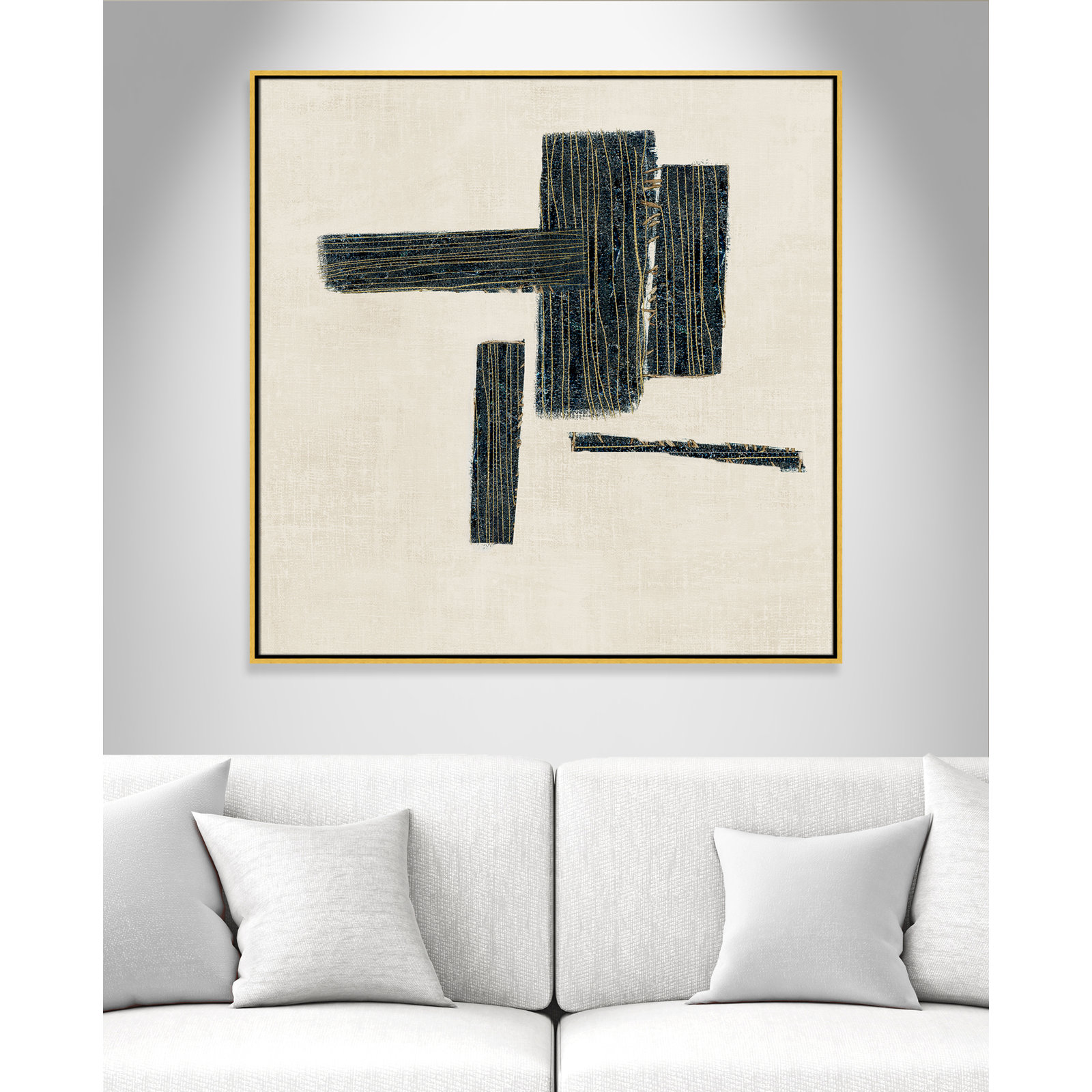 Stiched II Print by , 41.5" H x 41.5" W, Gold
