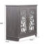 Buffet avec 2 portes en miroir, matériau en stratifié de grain de bois 3D, espace spacieux pour la vaisselle et le décor, portes décoratives aux détails complexes, facile à installer, convient à différentes pièces, caractéristique, foncé-628190999
