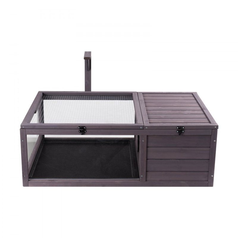 Maison de tortue en bois 2 pièces 38 x 24 x 13 po