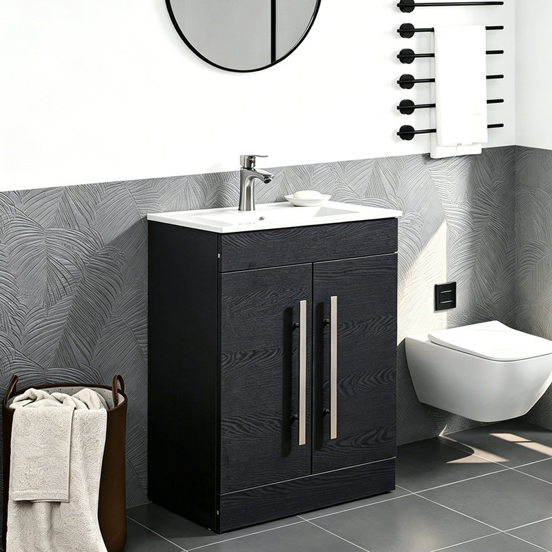 Ensemble de meuble-lavabo simple 24 po noir