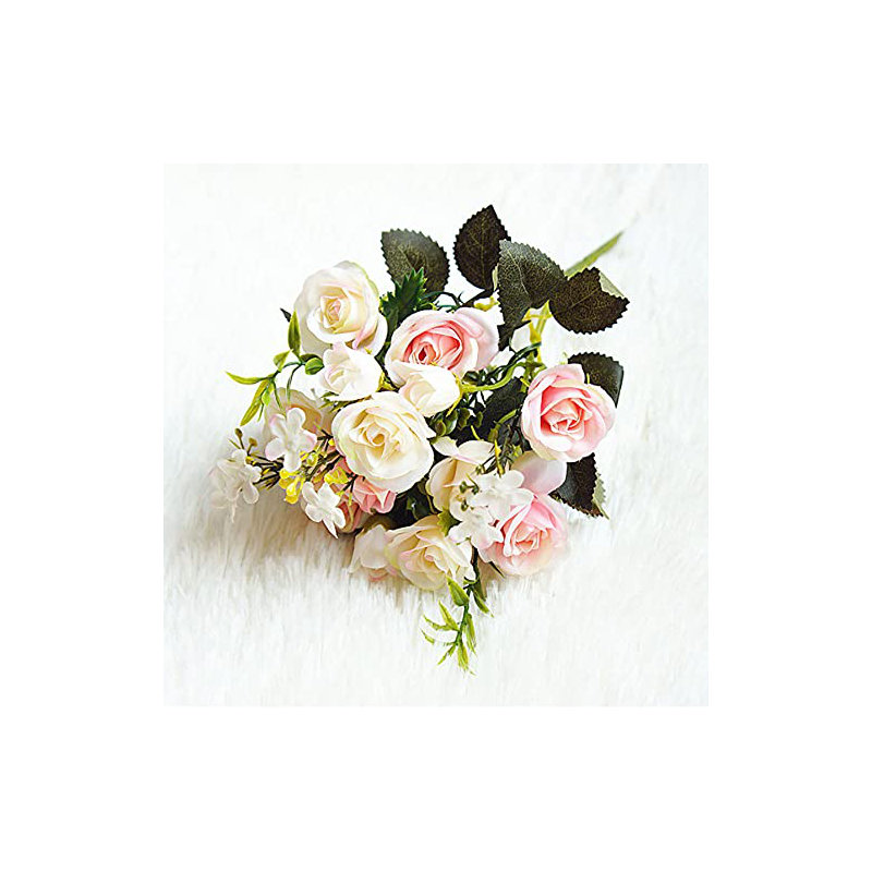 Faux Silk Rose Arrangement, Light Pink