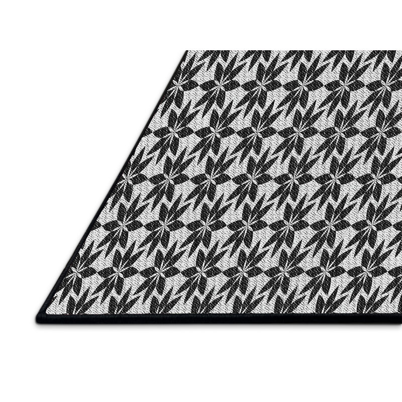 Tapis noir/blanc à motifs Wynona, Rectangle 6 pi x 9 pi