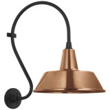 Thomas O'Brien, "Academy 15" Larrabee Barn Light in Matte Black with 16" Soft Copper Bowers Shade