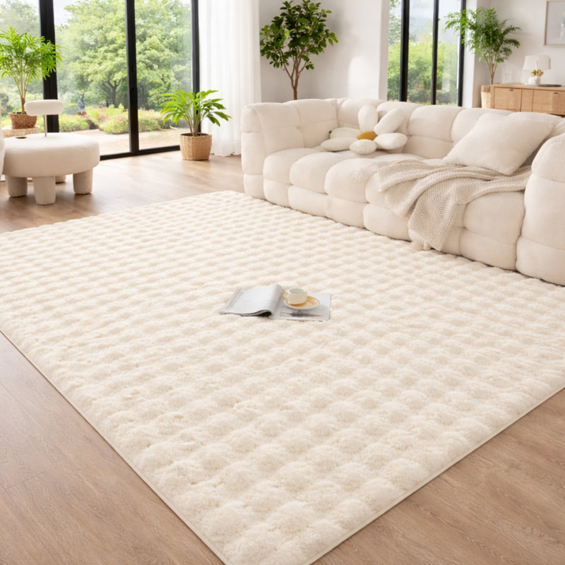 Geometric Shapes Machine Tufted Shag Area Rug, 80x150cm