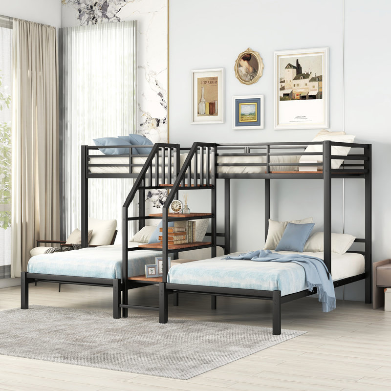 Metal    Bunk Bed, Black