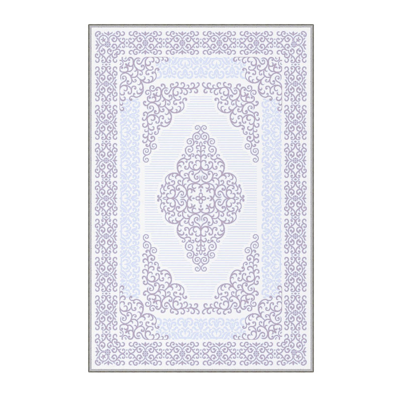Premium Polyester Area Rug (5.2 x 7.5 ft), 100% Antibacterial, Non-Slip Underside, 0.3 in Pile Height | Machine Washable, 3D Digital Print, Durable Woven Carpet | Ideal for Living Room, Bedroom & Dining Spaces