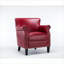 Fauteuil club de luxe compact, siège d'appoint rembourré en similicuir rouge-107878600