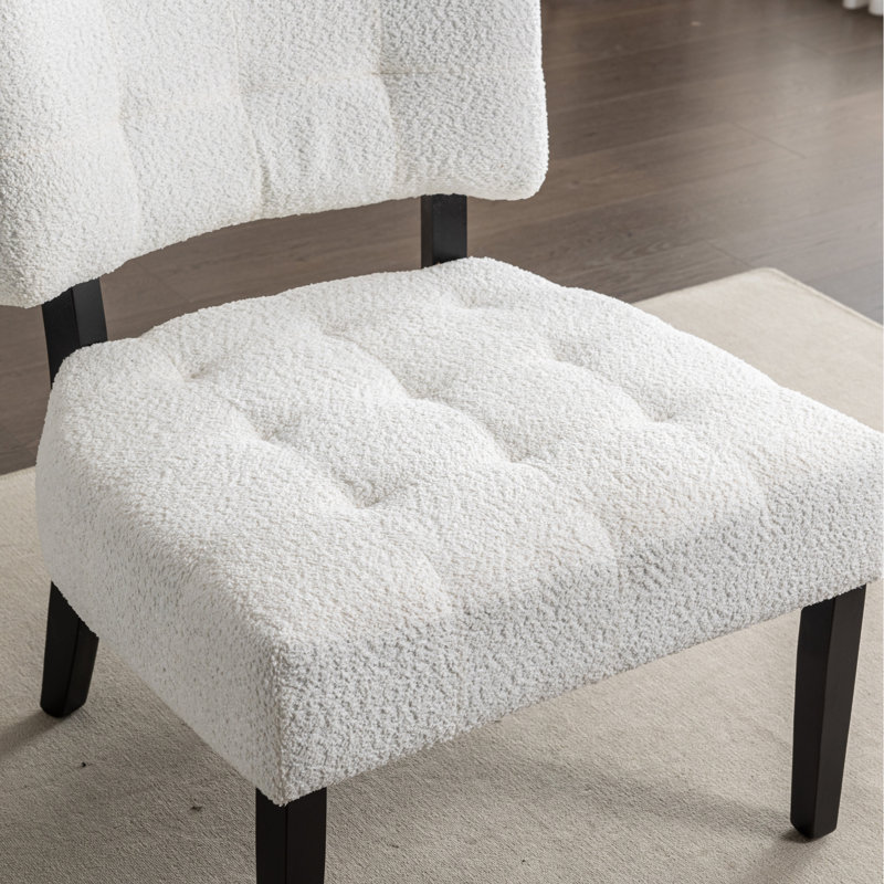 Fauteuil Boucle avec siège surdimensionné, blanc - idéal pour la détente et le confort, fauteuil d'appoint, très relaxant, salon, l 27 x P 31 x H 34