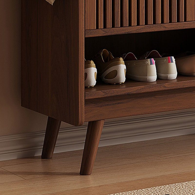 Rangement de chaussures simple à la maison, Bois brun foncé, 41.34" H x 47.24" W x 13.78" D