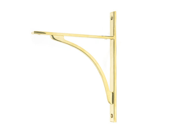 Apperley Shelf Bracket, 26cm H x 7.9cm W x 2cm D, Polished Brass
