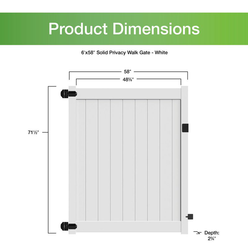 6 ft. H x 58 in. W Privacy Drive Gate