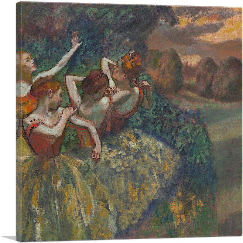 «Four Dancers 1899» par Edgar Degas - peinture sur toile tendue, H 12 po x l 12 po x P 1,5 po