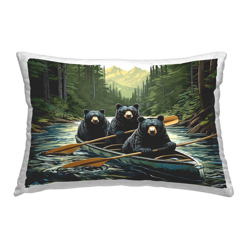 Coussin Canoeing Bears on River
