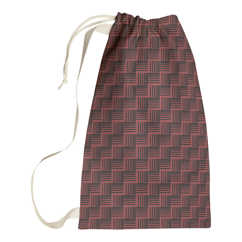 Sac à linge Classic Basketweave, H 29 po x l 18 po x P 1,5 po, Rouge/noir