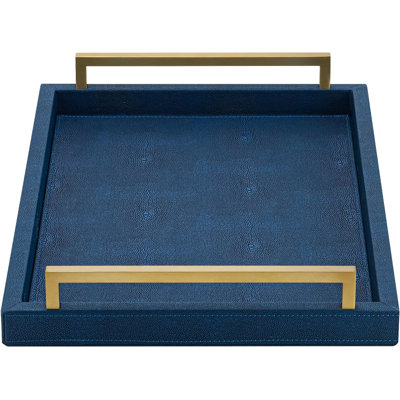Navy Blue Shagreen Leather Tray