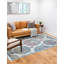 Tapis floral en polypropylène tissé à la machine ivoire / bleu / rouge-1346750487