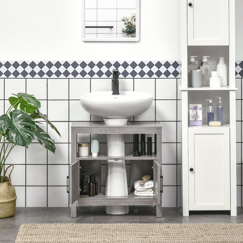 Lasherrie 23.5'' Single Bathroom Vanity with Manufactured Wood Top, Gray