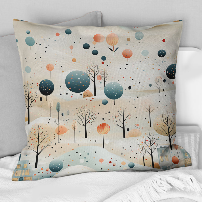Abstract Throw Pillow, 18" H x 18" W