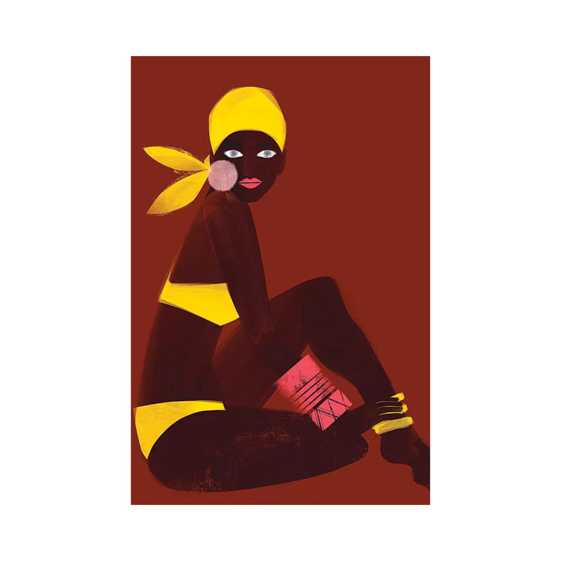 Amber Sun 1 Piece Painting on Canvas, 30.48cm H x 20.32cm W x 1.91cm D, Wrapped Canvas