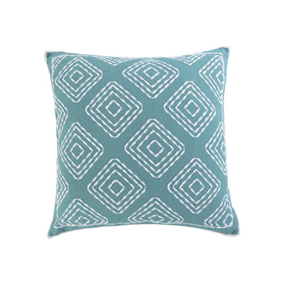 Del Ray Teal Crewel stitch Pillow