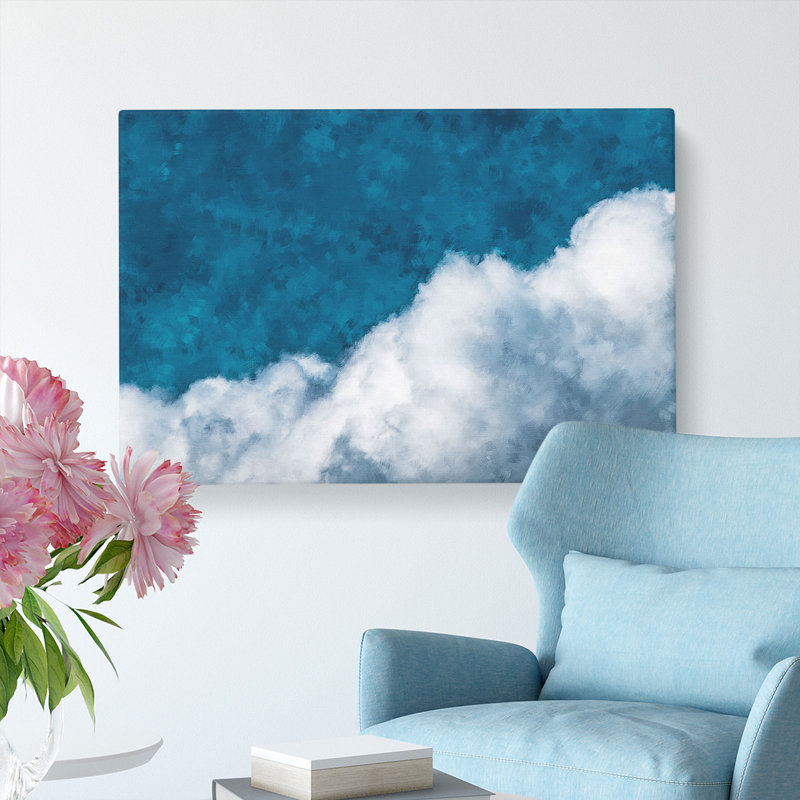 Crisp Clouds - Wrapped Canvas Painting, 40cm H x 60cm W x 3cm D