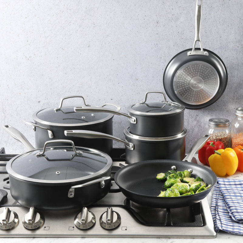 Kenmore Pro Arbor Heights 10-Piece Nonstick Black Aluminum Cookware Set